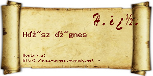 Hász Ágnes névjegykártya