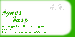 agnes hasz business card